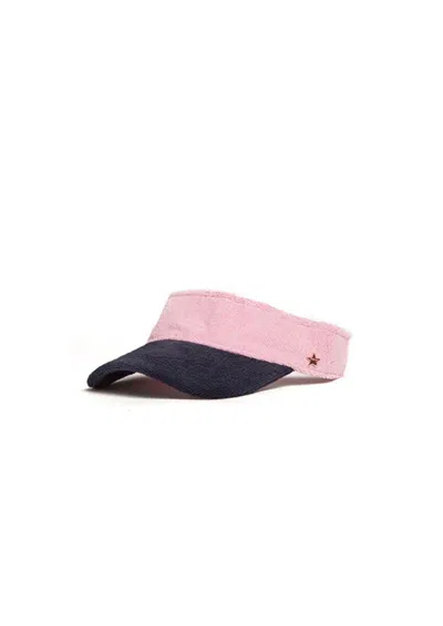 Jocelyn Women's Majorca Color Block French Terry Visor In Navy/pink In Multi