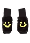 Jocelyn Women's Snow Happy Texty Time Mittens In Black/yellow In Multi