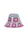 Jocelyn Women's Tulum Crochet Hat In Pink Floral In Multi