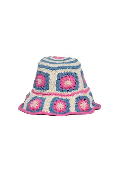 Jocelyn Women's Tulum Crochet Hat In Pink Floral In Multi