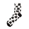 Jocie Juritz Collection Women's Black / White Minou Cat Socks In Multi