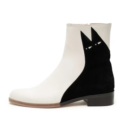 Jocie Juritz Collection Women's Black / White Ziggy Low Cat Boots In Multi