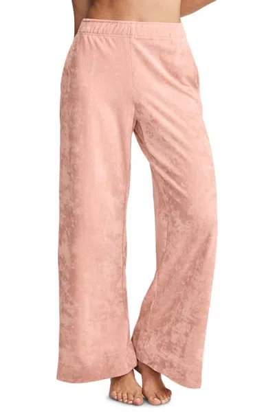 Jockey 100% Cotton Plush Lounge Wide Leg Pant In Rose Petal