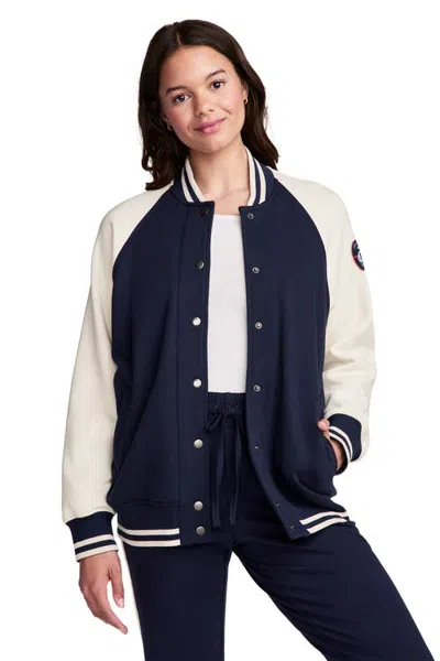 Jockey 1876 Collection Varsity Jacket In 1876 Navy Blue