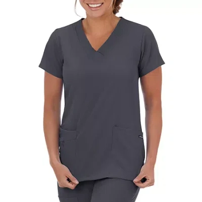 Jockey 2206 Womens V Neck Short Sleeve Scrub Top In Black