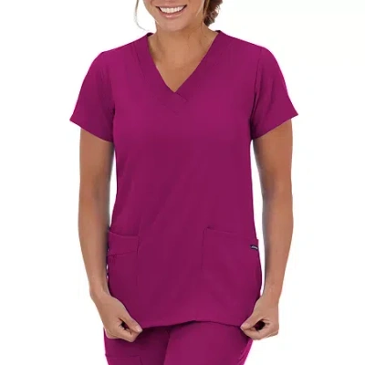 Jockey 2206 Womens V Neck Short Sleeve Scrub Top In Purple