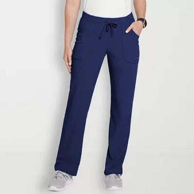 Jockey 2377 Womens Petite Stretch Fabric Scrub Pant In Blue