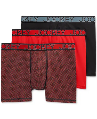 Jockey 3-pack Active Microfiber 5" Boxer Briefs In Multi