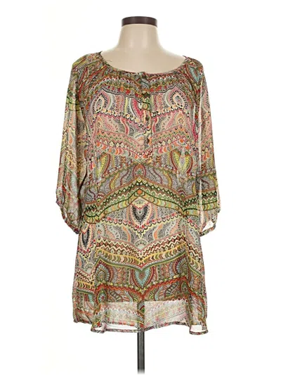 Pre-owned Jockey 3/4 Sleeve Blouse In Ivory