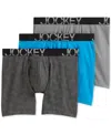 Jockey 3-pack Activestretch 7" Boxer Briefs In Extra Truquoise,z Stripe,pebble