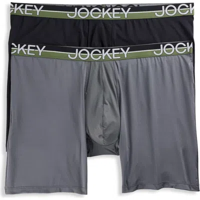 Jockey Big & Tall 2-pk Infinite Cool Performance Microfiber Boxer Briefs In Green