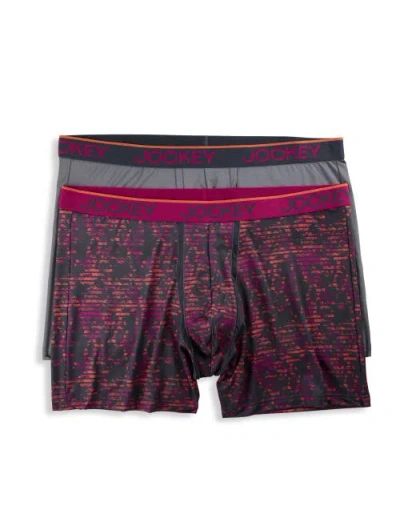 Jockey Big & Tall 2-pk Chafe-proof Micro Boxer Briefs V2 In Purple