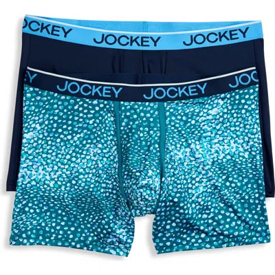 Jockey Big & Tall 2-pk Chafe-proof Micro Boxer Briefs V4 In Blue