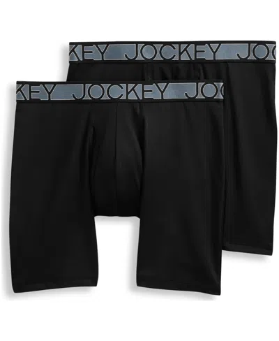 Jockey Big Men's 2-pack Long Leg Boxer Brief Set In Black