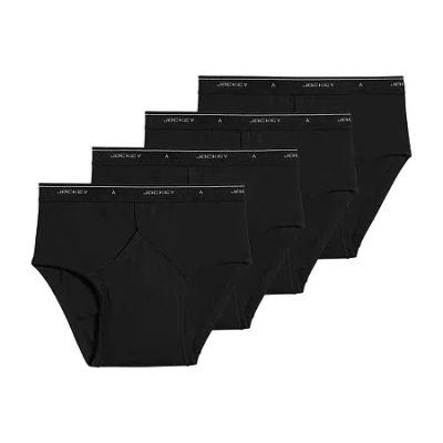 Jockey Classics Low-rise Mens 4 Pack Briefs 9966 In Black