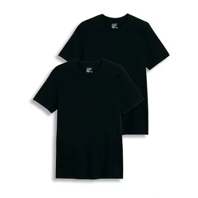 Jockey Classics Mens 2 Pack Short Sleeve Crew Neck T-shirt Tall In Black