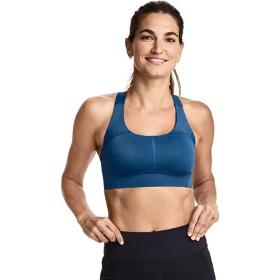 Jockey Contour Hold Mid Impact Racerback Sports Bra In Blue
