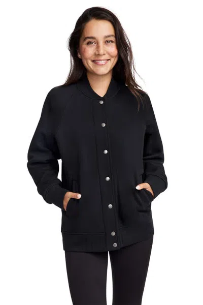 Jockey Cotton Blend Varsity Jacket In Black