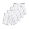 Jockey Cotton Bonus Pack Mens 4 Pack Boxer Briefs 9877 In White