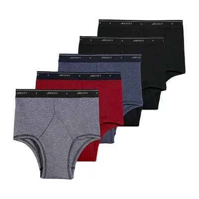 Jockey Cotton Bonus Pack Mens 5 Pack Briefs 9865 In Black
