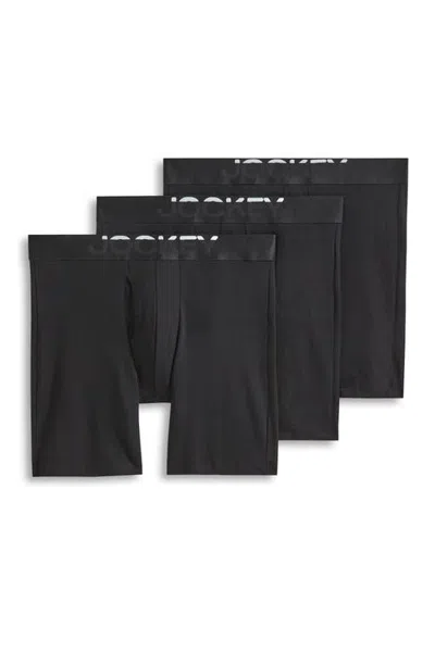 Jockey Cotton Stretch 6" Boxer Brief In Black