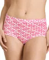 Jockey Cotton Stretch Brief 1556, Available In Extended Sizes In Flamingo Pink Geo
