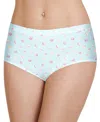 Jockey Cotton Stretch Brief 1556, Available In Extended Sizes In Mini Shell Blue Dot