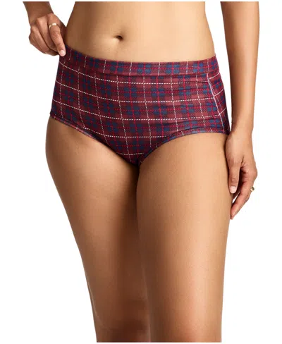 Jockey Cotton Stretch Brief 1556, Created For Macy's In Burgundy