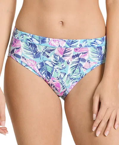 Jockey Cotton Stretch Hi Cut 1555, Available In Extended Sizes In Artistic Cool Palm