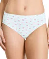 Jockey Cotton Stretch Hi Cut 1555, Available In Extended Sizes In Mini Shell Dot Blue