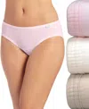 Jockey Elance Bikini Underwear 3 Pack 1489 In Ivory,sand,pink Pearl