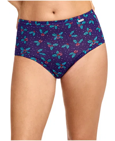 Jockey Elance Brief 3 Pack Underwear 1484, 1486 Extended Sizes In Blue