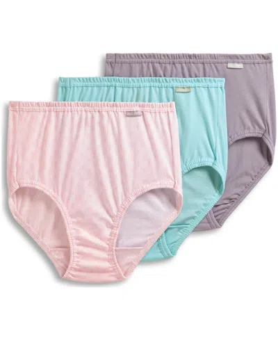 Jockey Elance Brief 3 Pack Underwear 1484, 1486 Extended Sizes In Pink