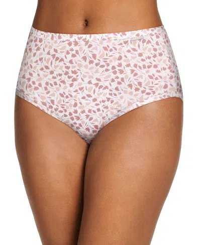Jockey Elance Brief 3 Pack Underwear 1484, 1486 Extended Sizes In White,prim Floral,earth Rose