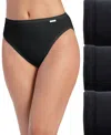 Jockey Elance French Cut 3 Pack Underwear 1485 1487, Extended Sizes In Black,black,black