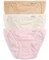 Jockey Elance String Bikini Underwear 3 Pack 1483 In Ivory,sand,pink Pearl