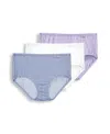 Jockey Elance Super Soft French Cut Underwear 3 Pack 2071 In Corchet Tile,soft Lilac,white