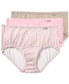 Jockey Elance Supersoft 3 Pack Cotton Brief Underwear 2073 In Pretty Pinwheel,egyptian Scroll,frosty P