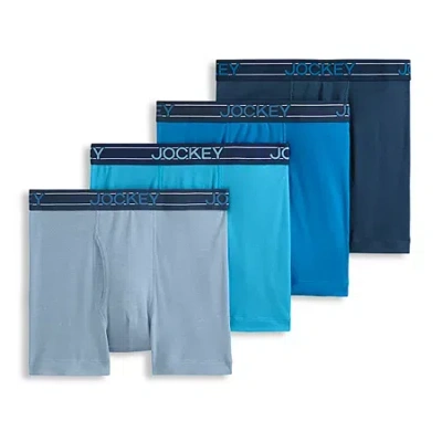 Jockey Everyday Casual Lightweight Cotton Blend Mens Boxer Briefs 2544 In Blue