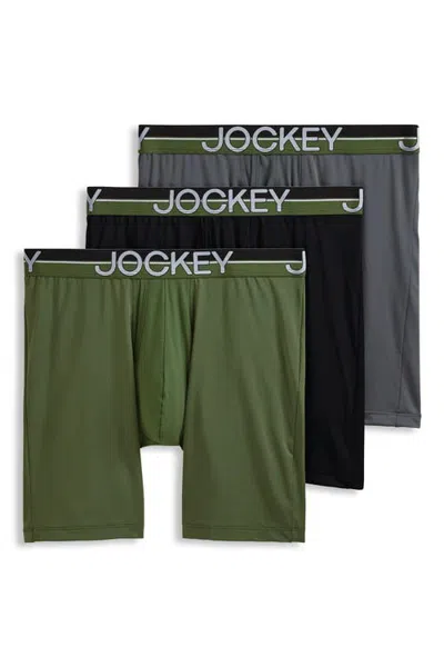 Jockey Infinite Cool Microfiber Stretch 8" Long Leg Boxer Brief In Multi