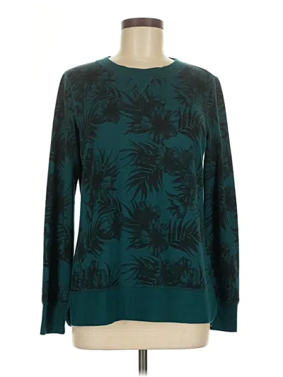 Pre-owned Jockey Long Sleeve Top Teal Crew Neck Tops In Blue