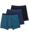 Jockey Mens 3 Pack Full Rise Boxer Briefs In Blue,turquoise