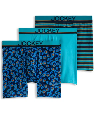 Jockey Men's 3pk. True Style Logo Boxer Briefs In Multi