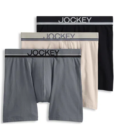 Jockey Men's 3-pack True Style Logo Boxer Briefs In Multi