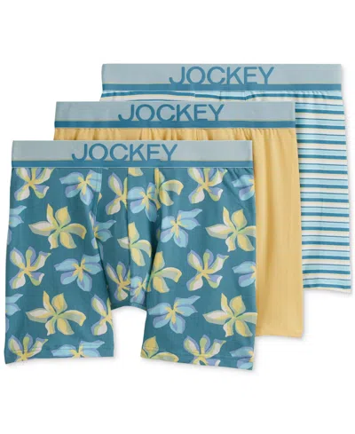 Jockey Men's 3pk. True Style Logo Boxer Briefs In Blue
