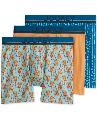 Jockey Men's 3pk. True Style Logo Boxer Briefs In Blue