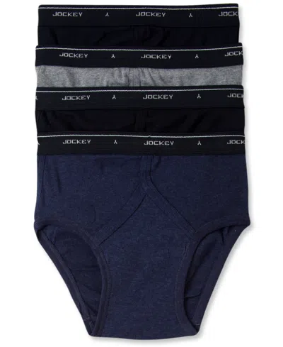 Jockey Men's 4-pack Classic Low-rise Briefs In Navy,black,gray