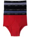 Jockey Men's 4-pack Classic Low-rise Briefs In Red,black,heather Assorted
