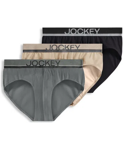 Jockey Men's Cotton-stretch Briefs, Pack Of 3 In Multi