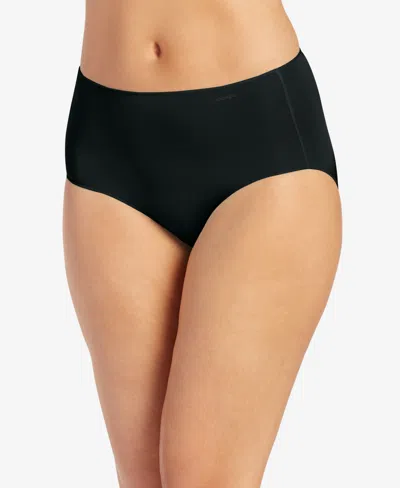Jockey No Panty Line Promise Hip Brief Underwear 1372, Extended Sizes In Black